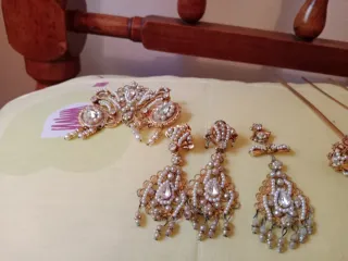 Aderezo Fallera joven Oro y Perlas antiguo