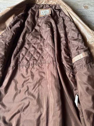 Chaqueta piel marrón XL hombre estilo vintage