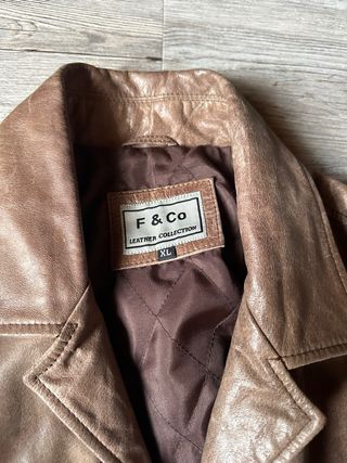 Chaqueta piel marrón XL hombre estilo vintage
