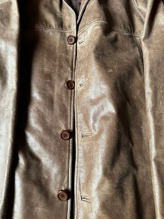 Chaqueta piel marrón XL hombre estilo vintage