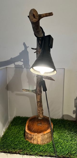 Candeeiro de madeira artesanal 60 cm altura