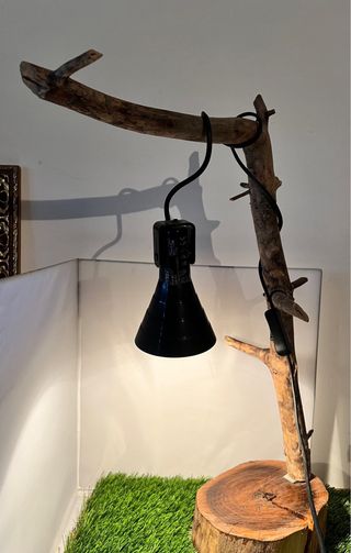 Candeeiro de madeira artesanal 60 cm altura