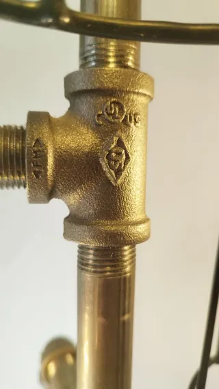 Lámpara Pie Industrial Steampunk Tubería Metal