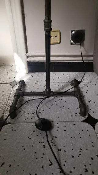 Lámpara Pie Industrial Steampunk Tubería Metal