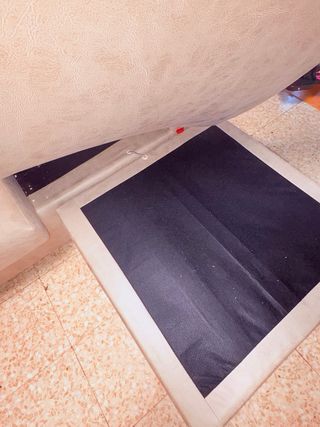 Divano chaise longue beige e turchese