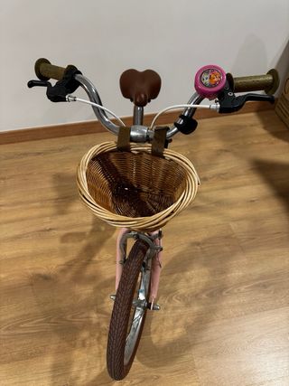 Bicicleta infantil rosa 16 con cesta