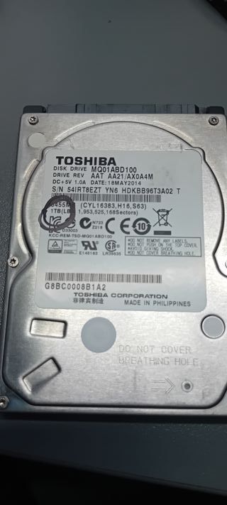Disco Duro Toshiba 1TB 2.5 MQ01ABD100