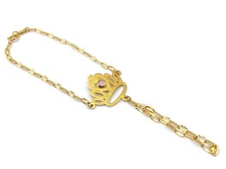 E1799745-7 Manita Oro 18k Con Circonita Rosa
