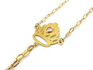 E1799745-7 Manita Oro 18k Con Circonita Rosa