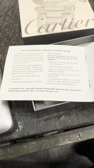 Kit pulizia bracciale metallo Cartier