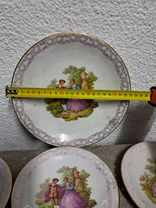 Juego de 7 Platos de Porcelana con Diseño