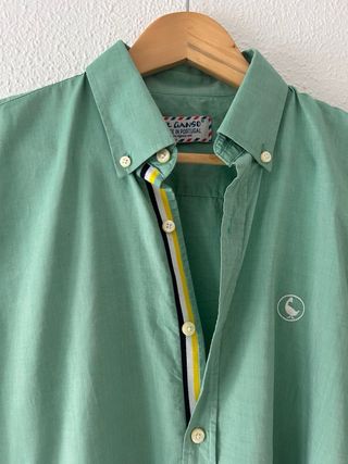 Camisa manga larga hombre verde