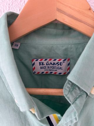 Camisa manga larga hombre verde