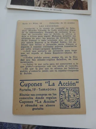 LAS CRUZADAS SERIE 2 Cromos antiguos