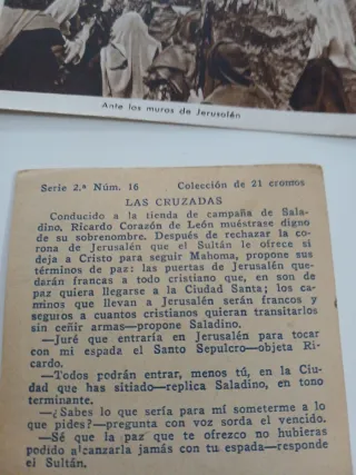 LAS CRUZADAS SERIE 2 Cromos antiguos