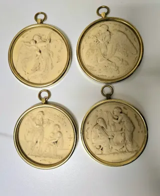 Placas estilo bajorrelieve romano (4 unidades)