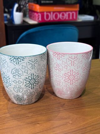 Juego 2 vasos cerámica