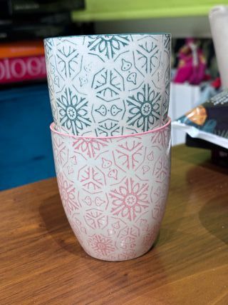 Juego 2 vasos cerámica