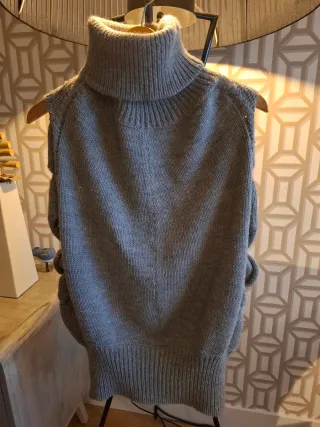 Poncho Gucci Lana y Alpaca Gris Talla M