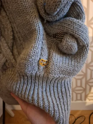 Poncho Gucci Lana y Alpaca Gris Talla M