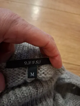 Poncho Gucci Lana y Alpaca Gris Talla M