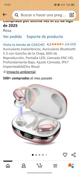 Cascos Inalámbricos BX17 Oro Rosa