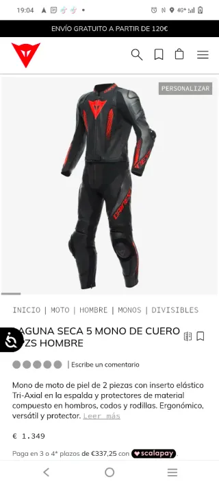 Mono Dainese Laguna Seca 5 Hombre talla 52,54,56