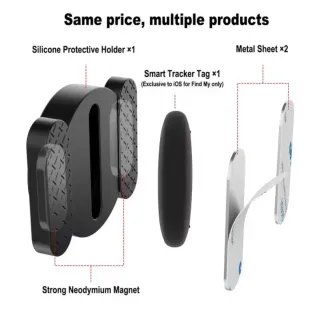 4x Smart Tag GPS Negro