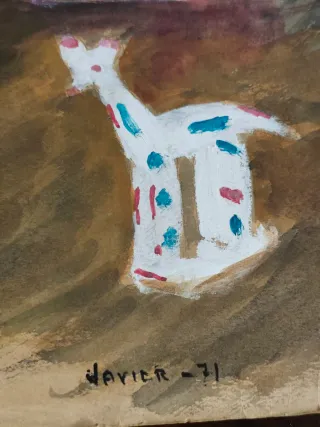 Dipinto su carta firmato Javier 1971