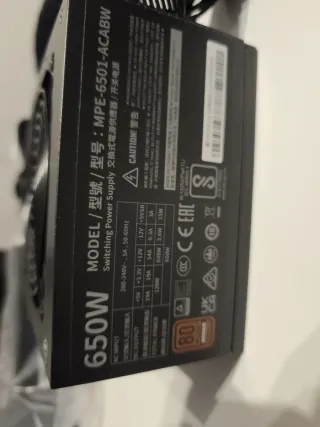 Fuente Alimentación Cooler Master MWE 650 Bronze V