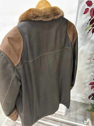 Chaquetón Piel Hombre Talla 60 Marrón