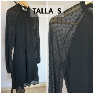 Vestido negro de plumeti. Nuevo sin estrenar. Es s