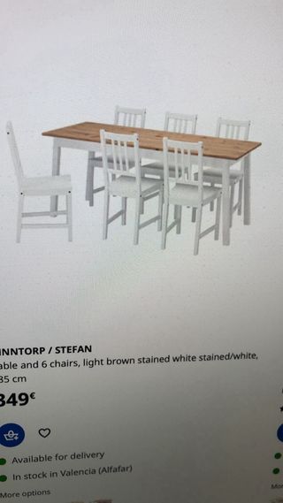 Mesa comedor y 6 sillas