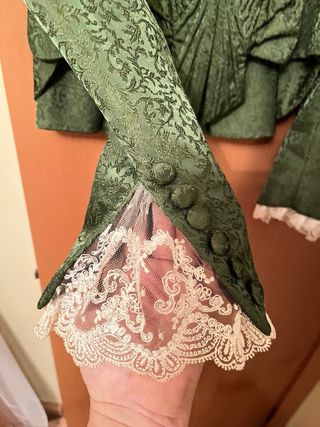 Corpiño Fallera Verde con Encaje Blanco