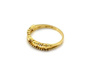 E1802014-10 Sortija Oro 18k Corazones Circonita