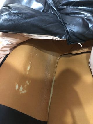 Sofá de 2 plazas de cuero negro