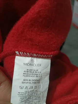 Sudadera Moncler Roja Hombre Talla S