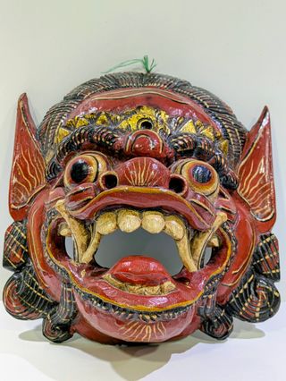 Máscara balinesa antigua de Barong Bhoma