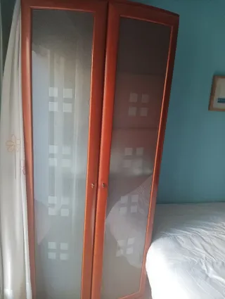 Vitrina de salón madera y cristal