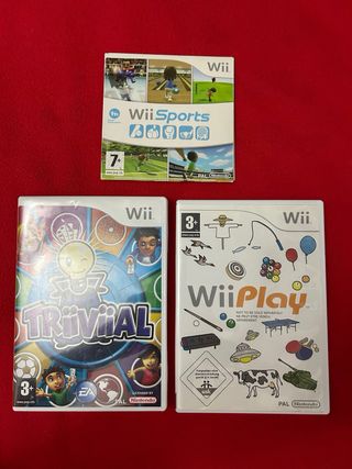 Lote 3 Juegos Wii: Sports, Trivial, Play