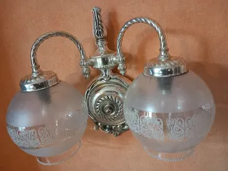 Aplique de pared doble plateado vintage