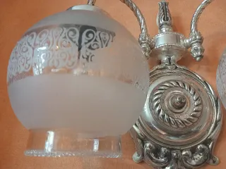 Aplique de pared doble plateado vintage