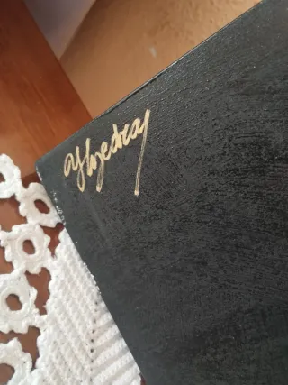 Cuadro floral Violeta madera