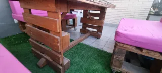 Conjunto Sofás Palets y Mesa Centro