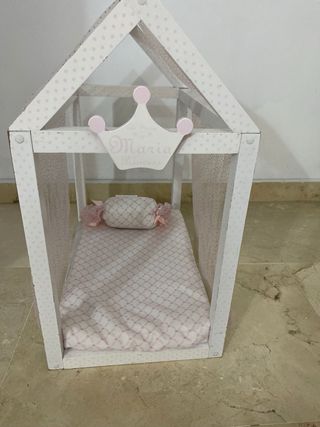 Cuna de juguete para bebé con dosel