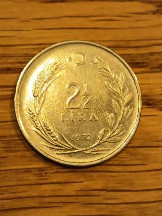 Moneda Turquía 2.5 Lira 1972