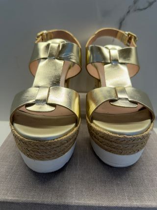 Sandalias Sohe Talla 39 Piel Oro/Plata