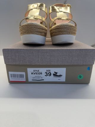 Sandalias Sohe Talla 39 Piel Oro/Plata