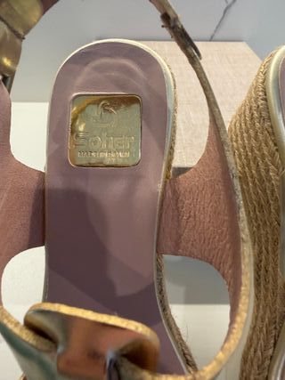 Sandalias Sohe Talla 39 Piel Oro/Plata