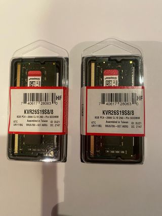 Memorias 8GB DDR4 2666MHz SODIMM Kingston